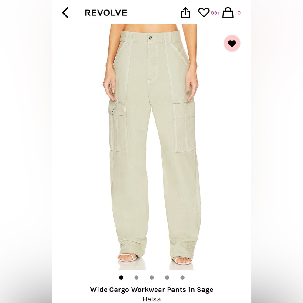 Helsa Cargo Pants in Sage size S